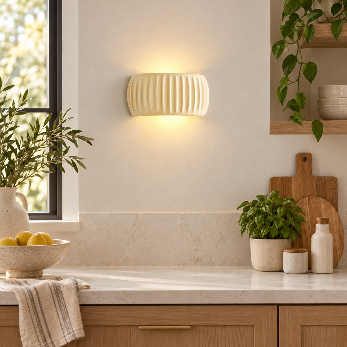 Applique Murale Design en Résine Crème | Crémea