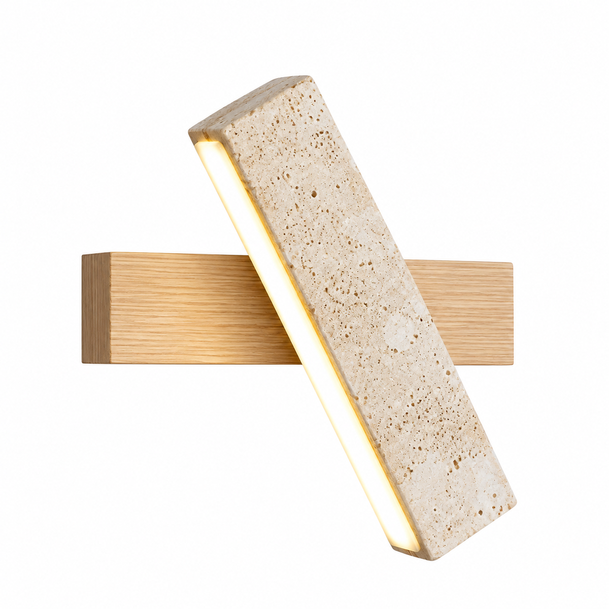 Applique Murale Design Travertin et Bois |Travi