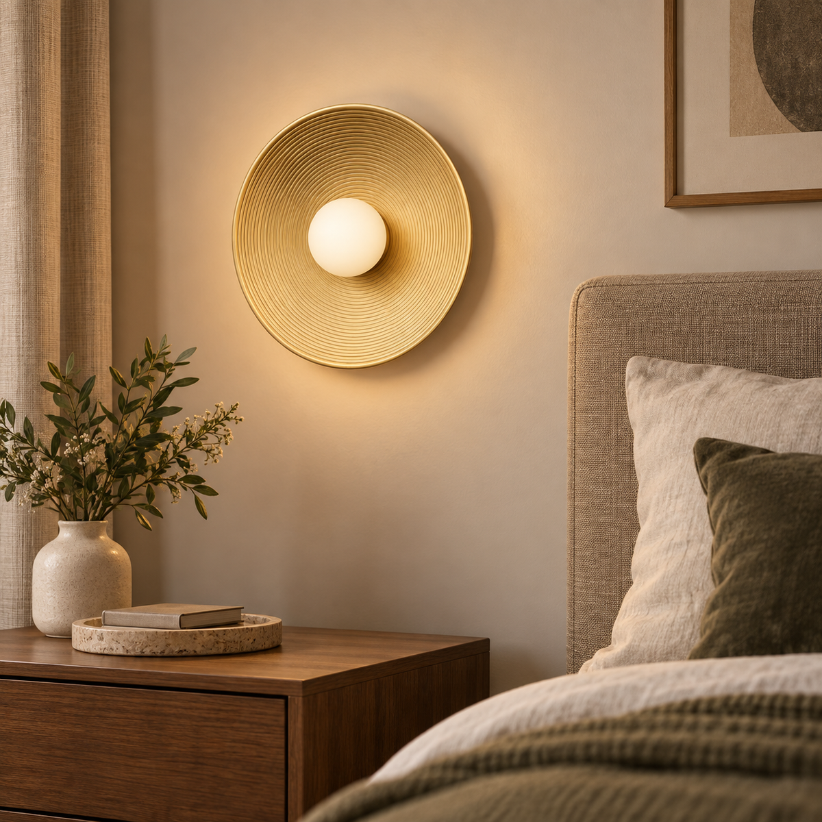 Applique Murale Scandinave Ronde en Résine | Wabia